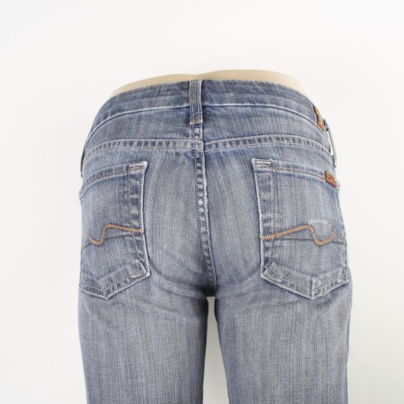7 For All Mankind Carol Boot 26 (27 X 32 Women's Denim Jeans Medium Wash USA - Picture 7 of 13